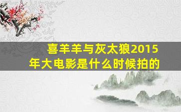 喜羊羊与灰太狼2015年大电影是什么时候拍的