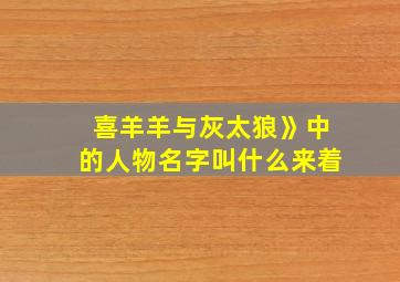 喜羊羊与灰太狼》中的人物名字叫什么来着