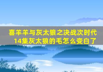 喜羊羊与灰太狼之决战次时代14集灰太狼的毛怎么变白了