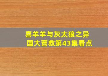 喜羊羊与灰太狼之异国大营救第43集看点