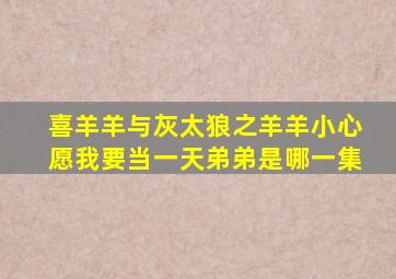 喜羊羊与灰太狼之羊羊小心愿我要当一天弟弟是哪一集