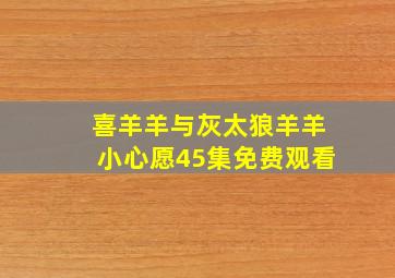 喜羊羊与灰太狼羊羊小心愿45集免费观看