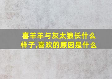 喜羊羊与灰太狼长什么样子,喜欢的原因是什么