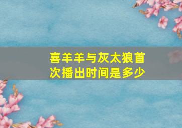 喜羊羊与灰太狼首次播出时间是多少