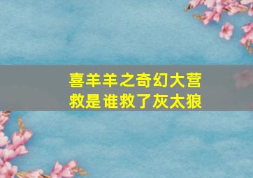 喜羊羊之奇幻大营救是谁救了灰太狼