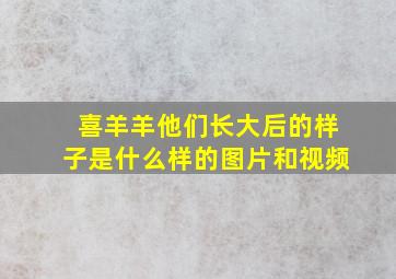 喜羊羊他们长大后的样子是什么样的图片和视频