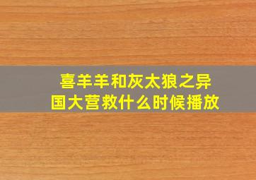 喜羊羊和灰太狼之异国大营救什么时候播放