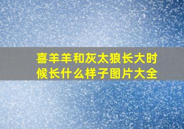 喜羊羊和灰太狼长大时候长什么样子图片大全