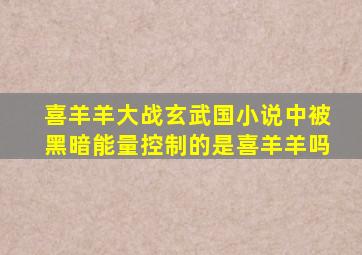 喜羊羊大战玄武国小说中被黑暗能量控制的是喜羊羊吗