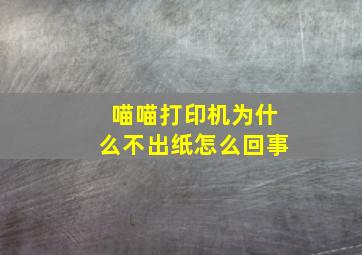 喵喵打印机为什么不出纸怎么回事