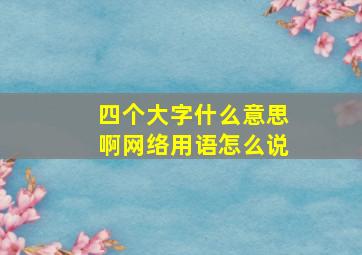 四个大字什么意思啊网络用语怎么说