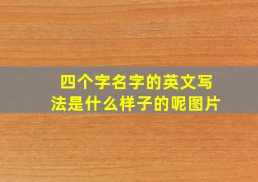 四个字名字的英文写法是什么样子的呢图片