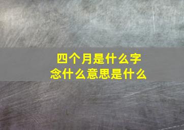 四个月是什么字念什么意思是什么