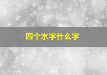 四个水字什么字