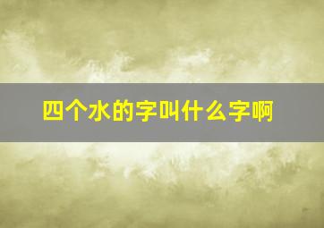 四个水的字叫什么字啊