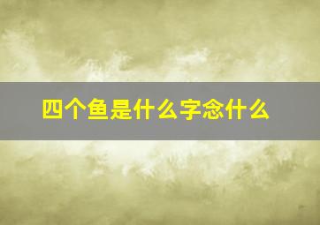 四个鱼是什么字念什么