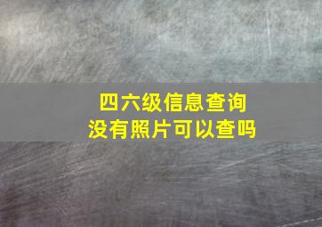 四六级信息查询没有照片可以查吗