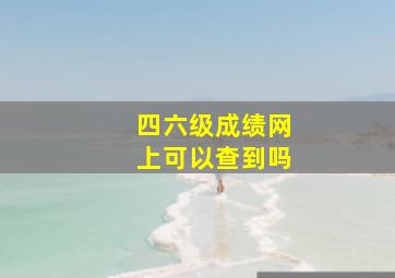 四六级成绩网上可以查到吗