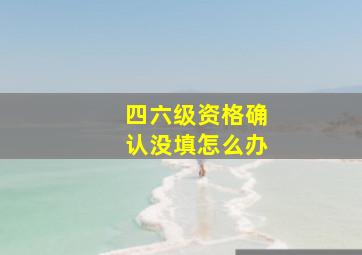 四六级资格确认没填怎么办