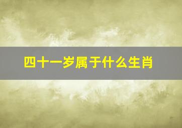 四十一岁属于什么生肖