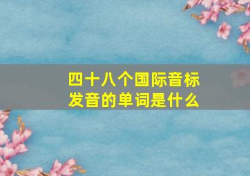 四十八个国际音标发音的单词是什么