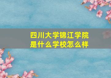 四川大学锦江学院是什么学校怎么样