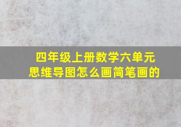 四年级上册数学六单元思维导图怎么画简笔画的