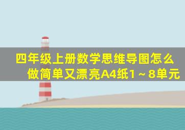 四年级上册数学思维导图怎么做简单又漂亮A4纸1～8单元