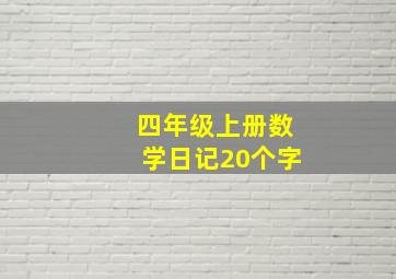 四年级上册数学日记20个字