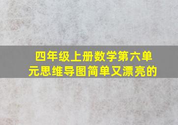 四年级上册数学第六单元思维导图简单又漂亮的