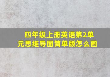 四年级上册英语第2单元思维导图简单版怎么画