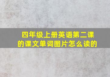 四年级上册英语第二课的课文单词图片怎么读的