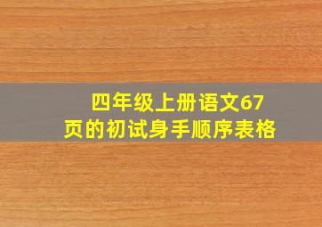 四年级上册语文67页的初试身手顺序表格