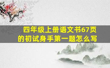 四年级上册语文书67页的初试身手第一题怎么写