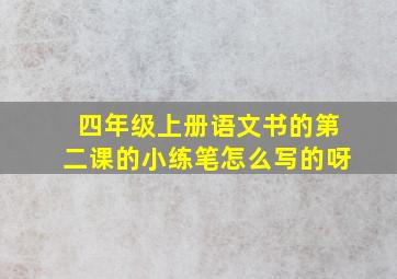 四年级上册语文书的第二课的小练笔怎么写的呀