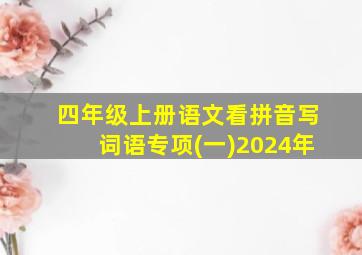 四年级上册语文看拼音写词语专项(一)2024年