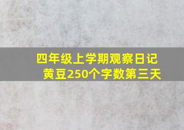 四年级上学期观察日记黄豆250个字数第三天