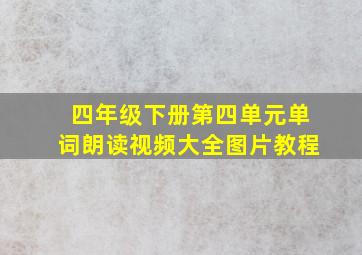 四年级下册第四单元单词朗读视频大全图片教程