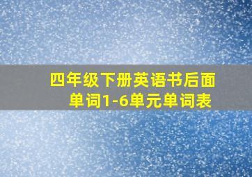 四年级下册英语书后面单词1-6单元单词表