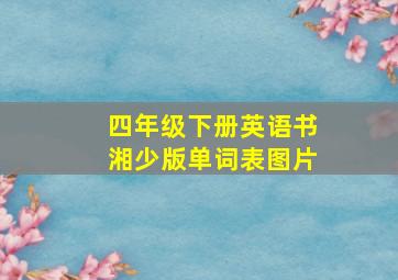 四年级下册英语书湘少版单词表图片