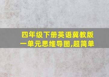 四年级下册英语冀教版一单元思维导图,超简单