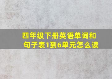 四年级下册英语单词和句子表1到6单元怎么读