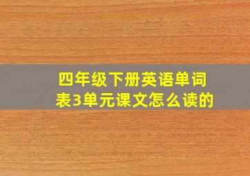 四年级下册英语单词表3单元课文怎么读的