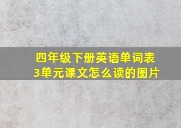 四年级下册英语单词表3单元课文怎么读的图片