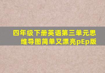 四年级下册英语第三单元思维导图简单又漂亮pEp版