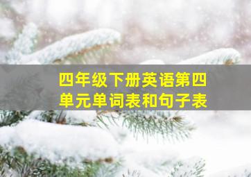 四年级下册英语第四单元单词表和句子表