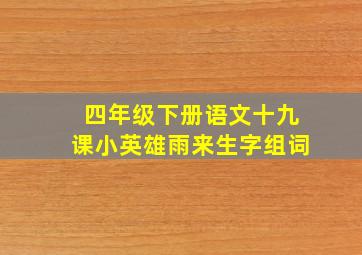 四年级下册语文十九课小英雄雨来生字组词