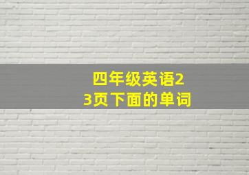 四年级英语23页下面的单词