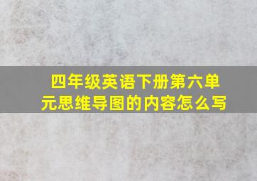 四年级英语下册第六单元思维导图的内容怎么写