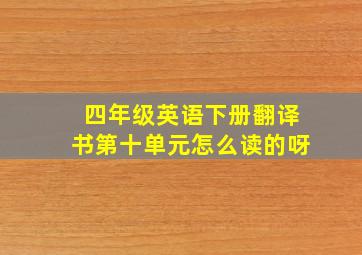 四年级英语下册翻译书第十单元怎么读的呀